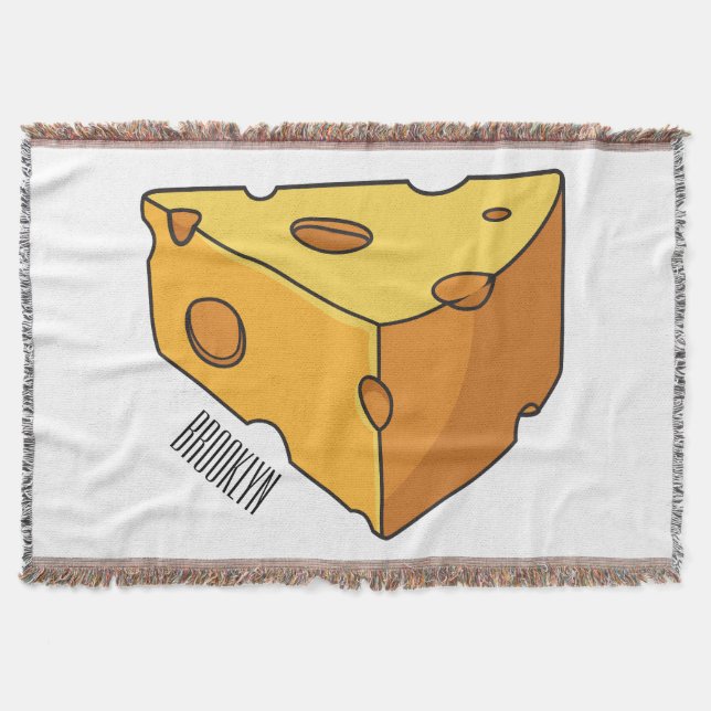 Cheese cartoon illustration  throw blanket (Front)
