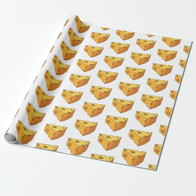 Cheese cartoon illustration wrapping paper (Unrolled)