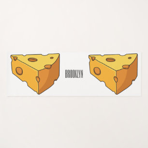 Cheese cartoon illustration  yoga mat
