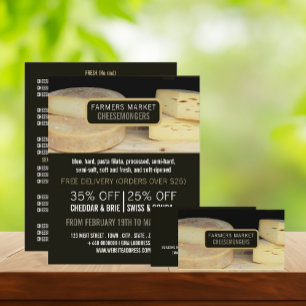Cheese Display, Cheesemonger Advertising Flyer