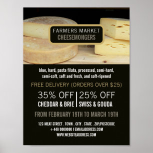 Cheese Display, Cheesemonger Advertising Poster