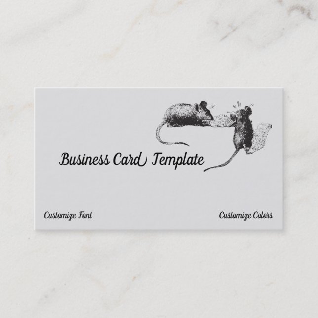 Cheese Eating Mice Mouse Logo Business Card (Front)