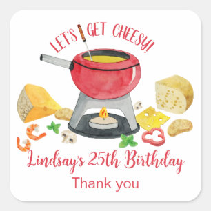 Cheese Fondue Party Square Sticker