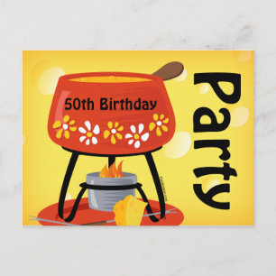 Cheese Fondue Postcard Invitation