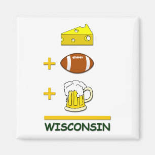 Cheese Football Beer Wisconsin Magnet