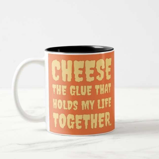 Cheese  Funny Two-Tone Coffee Mug (Left)