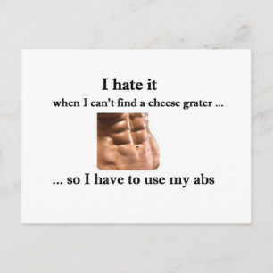 Cheese Grater Abs Postcard - Customisable
