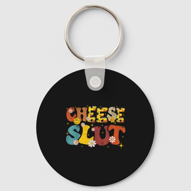 Cheese Groovy Sarcastic Funny Saying Christmas  Key Ring (Front)