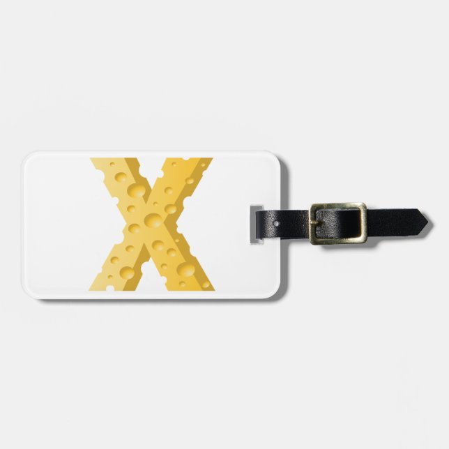 Cheese Letter X Typography Luggage Tag (Front Horizontal)