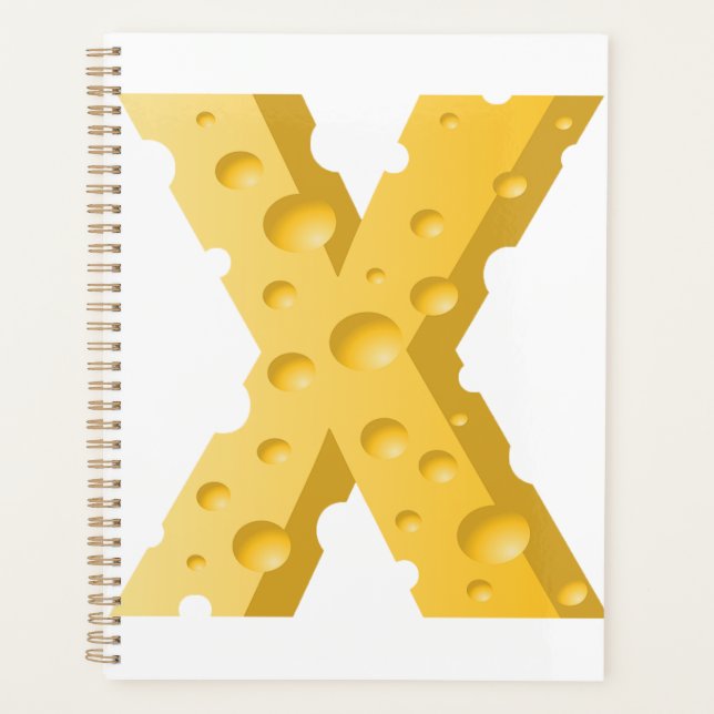 Cheese Letter X Typography Planner (Front)