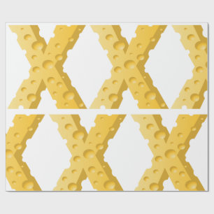 Cheese Letter X Typography Wrapping Paper
