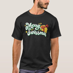 Cheese Lover Christmas Pun Merry Swissmas Foodie T-Shirt