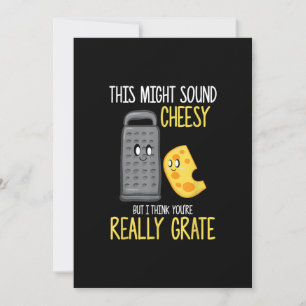 Cheese Lover Cute Food Pun Cheesy Party Costume Holiday Card