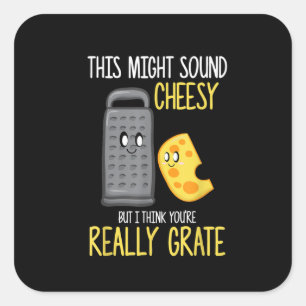 Cheese Lover Cute Food Pun Cheesy Party Costume Square Sticker