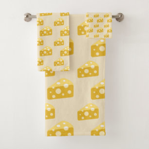 Cheese Lovers Swiss Emmental Yellow Food Lover Bath Towel Set