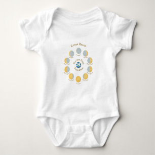 Cheese Moon Famciful Lunar Phases Chart White Baby Bodysuit