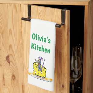 Cheese Mouse Crackers Mice Kitchen Hand Towel