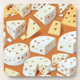 Cheese Pieces With Natural Holes Cute Pattern Coaster