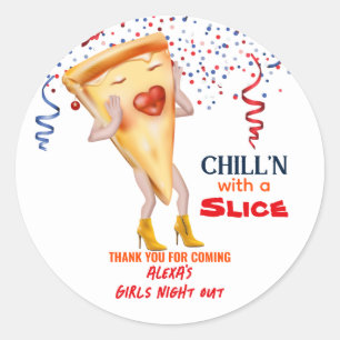 Cheese Pizza Slice Funny Classic Round Sticker