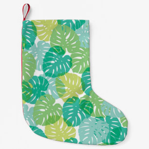 Cheese plant and palm exotic tropical monstera hou small christmas stocking