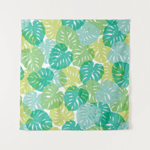 Cheese plant and palm exotic tropical monstera hou tapestry