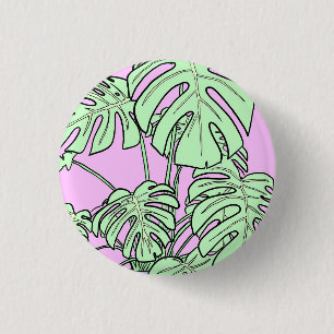 Cheese plant bookmark, plant lover 3 cm round badge