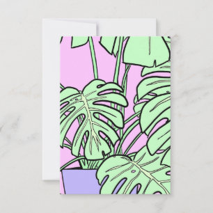 Cheese plant bookmark, plant lover thank you card