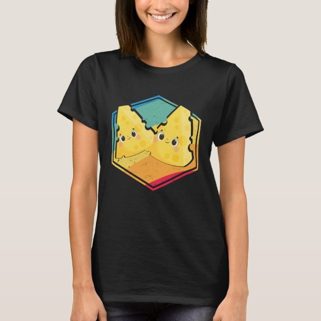 Cheese  Retro Style T-Shirt (Front)