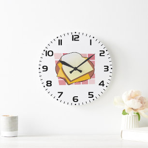 Cheese Sandwich Large Clock