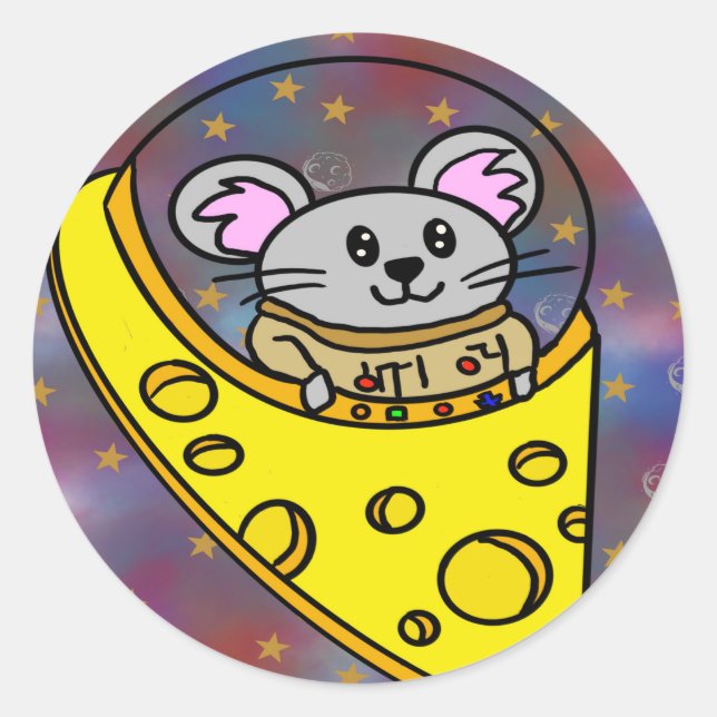 cheese ship classic round sticker (Front)