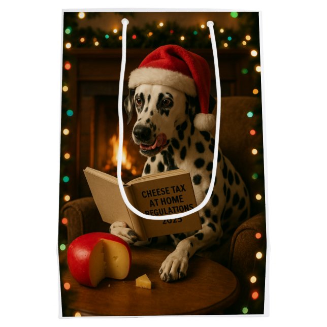 Cheese Tax Christmas gift bag - Dalmation (Back)