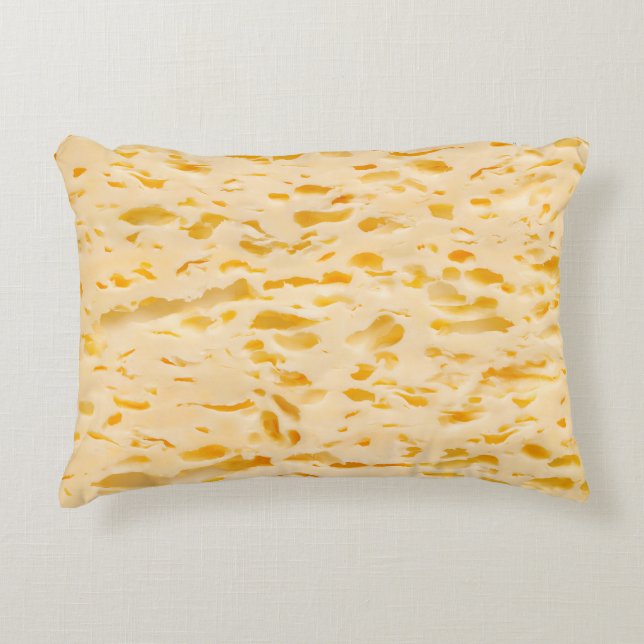 Cheese texture with holes decorative cushion (Front)