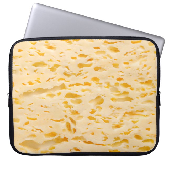 Cheese texture with holes laptop sleeve (Front)