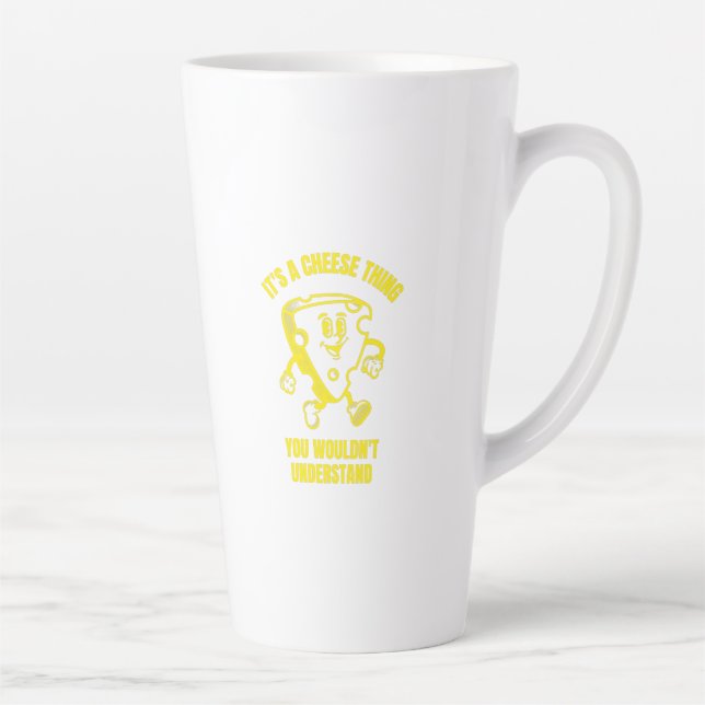 Cheese thing funny cheese pun jokes latte mug (Right)