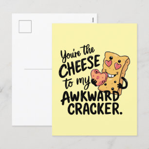Cheese to My Awkward Funny and Cute Valentine Holiday Postcard