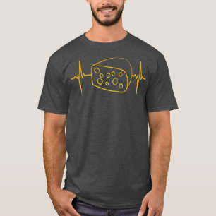 Cheese Wedge Heartbeat Grilled Dairy Farming T-Shirt