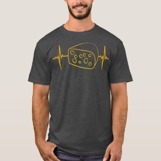 Cheese Wedge Heartbeat Grilled Dairy Farming T-Shirt