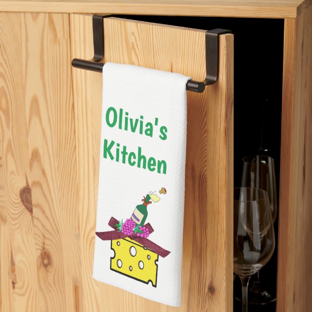 Cheese Wine Kitchen Hand Towel (Thirds Fold)