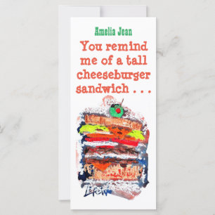 Cheeseburger #170229 Funny Birthday Card w/verse