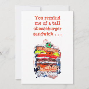Cheeseburger #170229 Funny Birthday Card w/verse