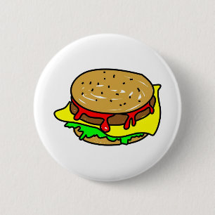cheeseburger 6 cm round badge