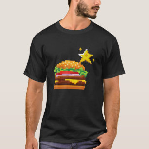 Cheeseburger 8-Bit Videogame Funny Gamers Pixelate T-Shirt