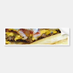 Cheeseburger and Fries Bumper Sticker