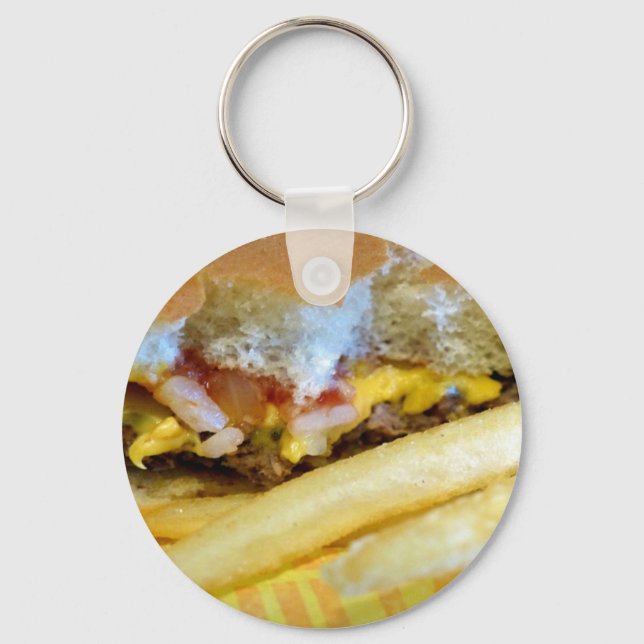 Cheeseburger and Fries Key Ring (Front)