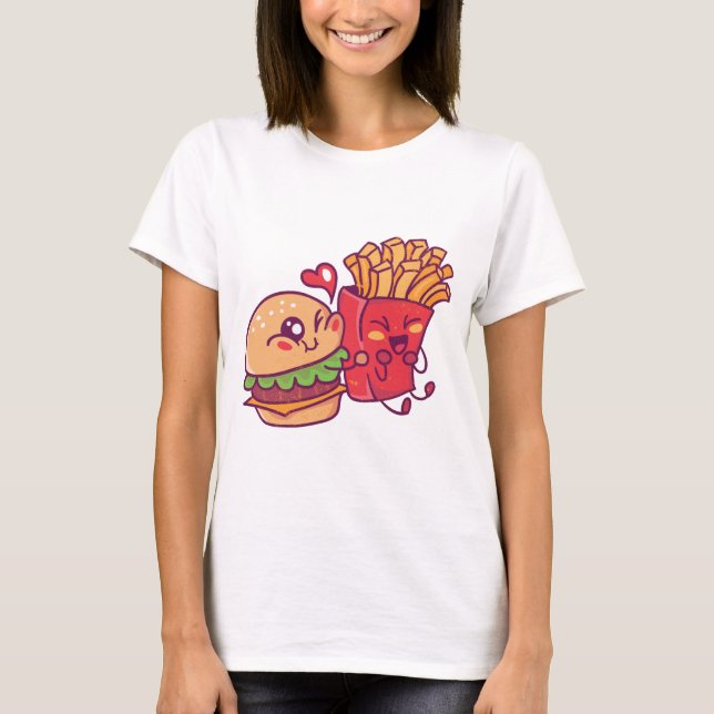 Cheeseburger and Fries T-Shirt (Front)