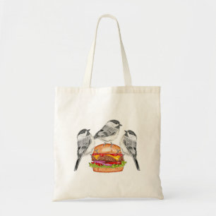 Cheeseburger Birds Mountain Chickadee Tote Bag