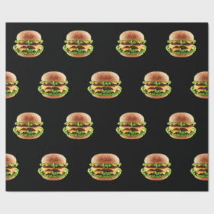 Cheeseburger Burger Fast Food Hamburger Wrapping Paper