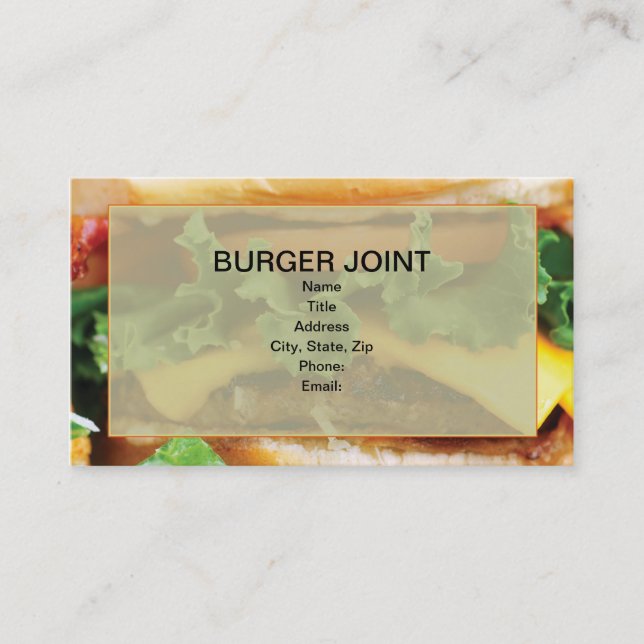 Cheeseburger Business Cards (Front)