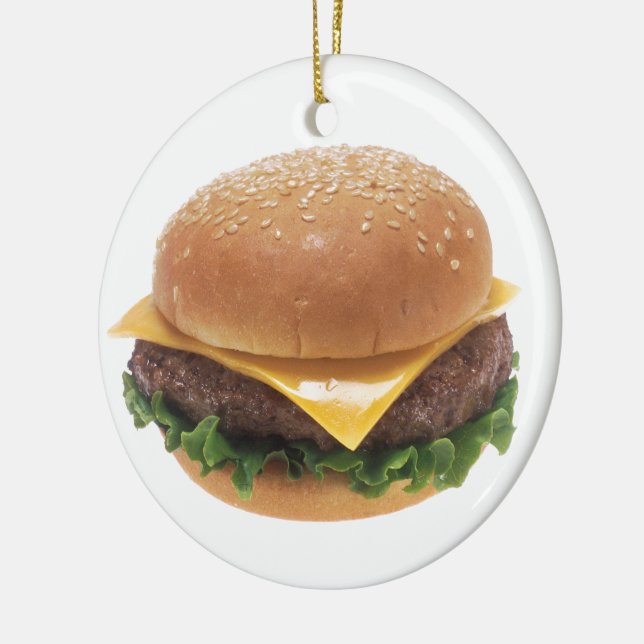 Cheeseburger Ceramic Ornament (Left)
