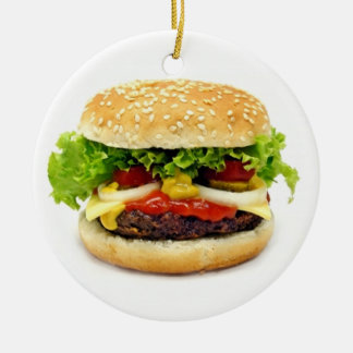 Cheeseburger Ceramic Ornament